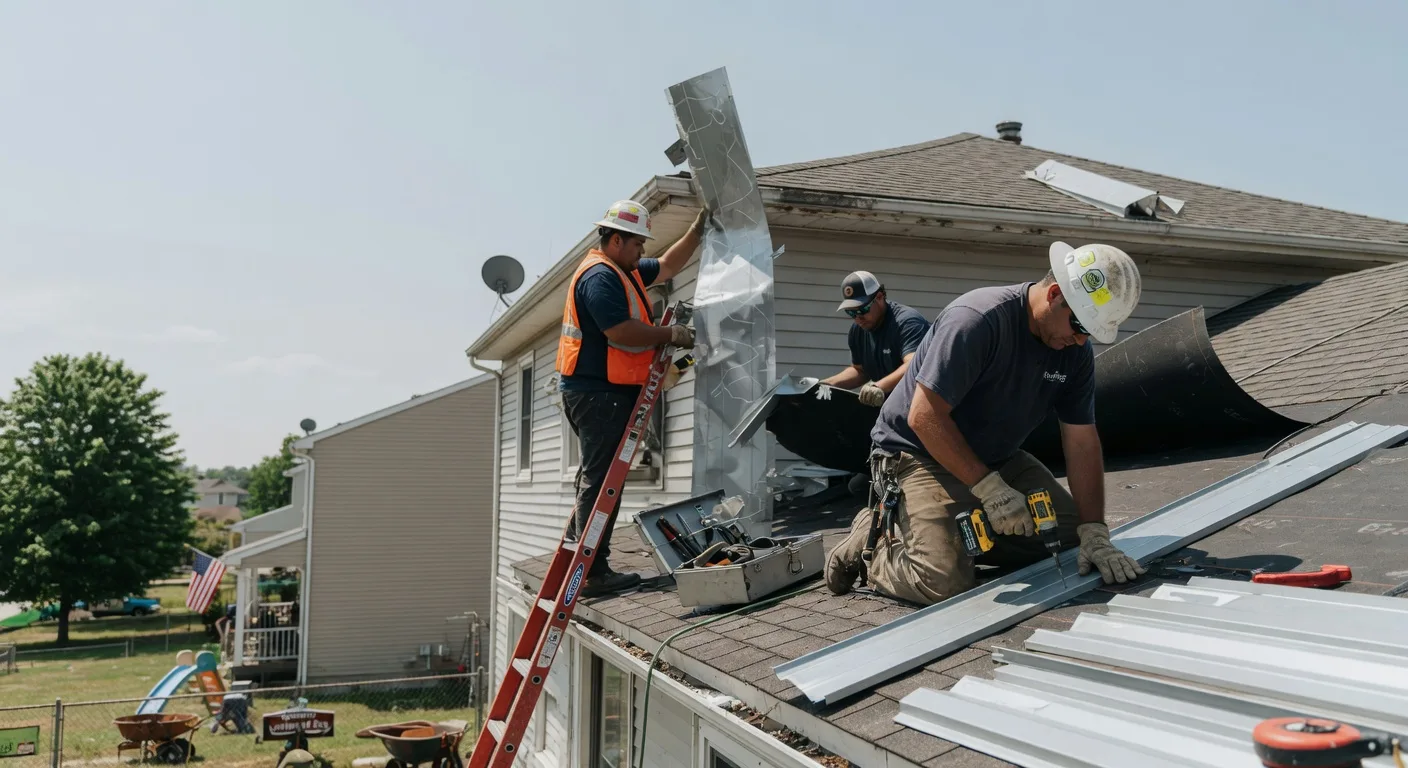 Storm Damage Metal Roof Repair in De Tour Village, MI
